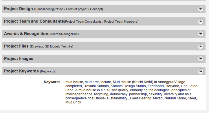 Keywords for Indian Architectural Projects