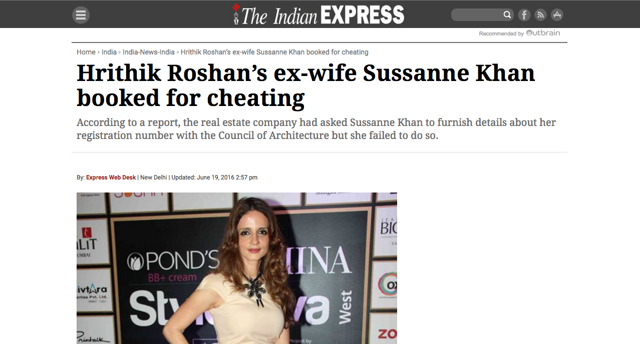 Sussane Khan, cheating case