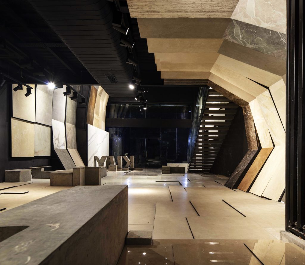 MOFA Studio creates a theatrical monochromatic space for a tile showroom in Gurgaon 22