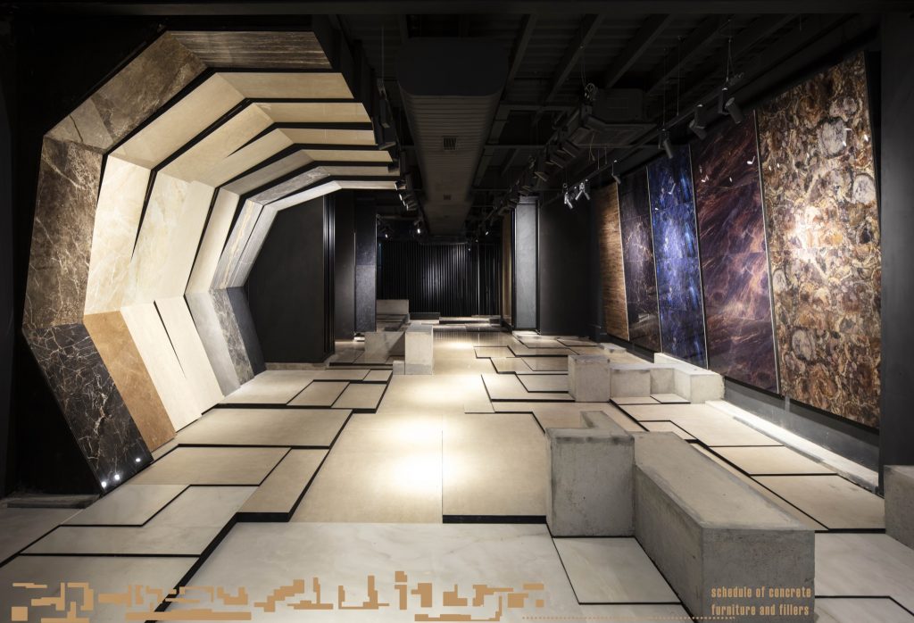 MOFA Studio creates a theatrical monochromatic space for a tile showroom in Gurgaon 10