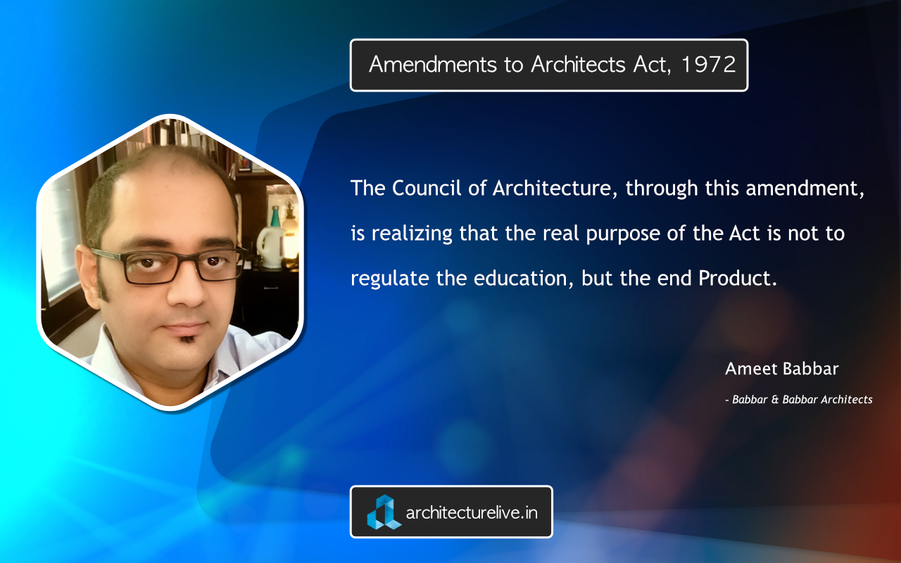 Ameet Babbar on Amendments to Architects Act
