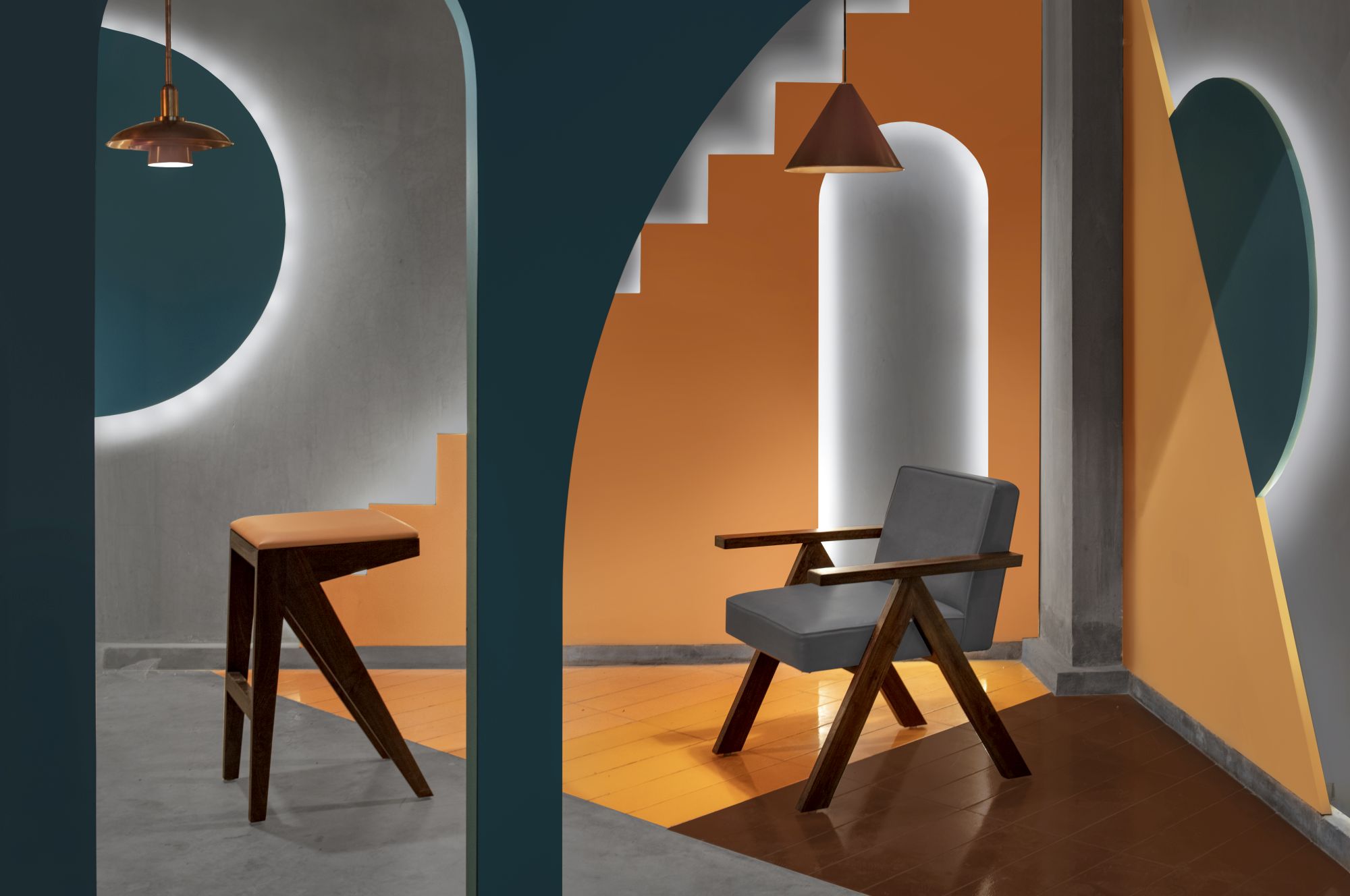 Unlocked Cafe - 32nd Milestone -The Geometrication - Renesa Architecture Design Interiors