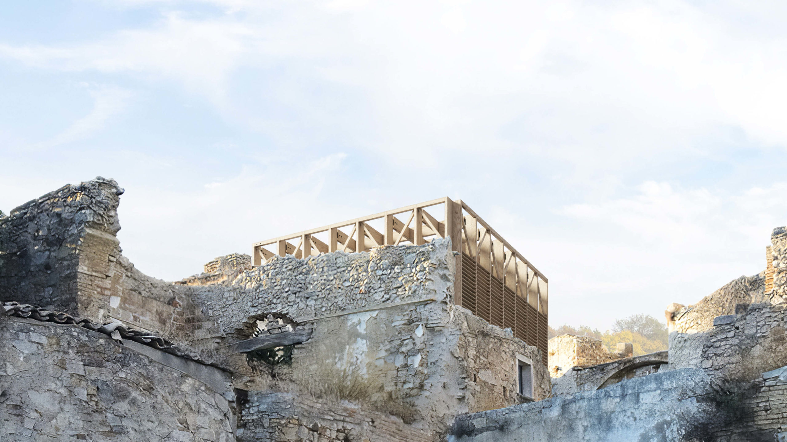 Unbuilt : TRACES - GHOST TOWN REFUGE, at Craco, Italy, by Claudio C. Araya, Yahya Abdullah 1