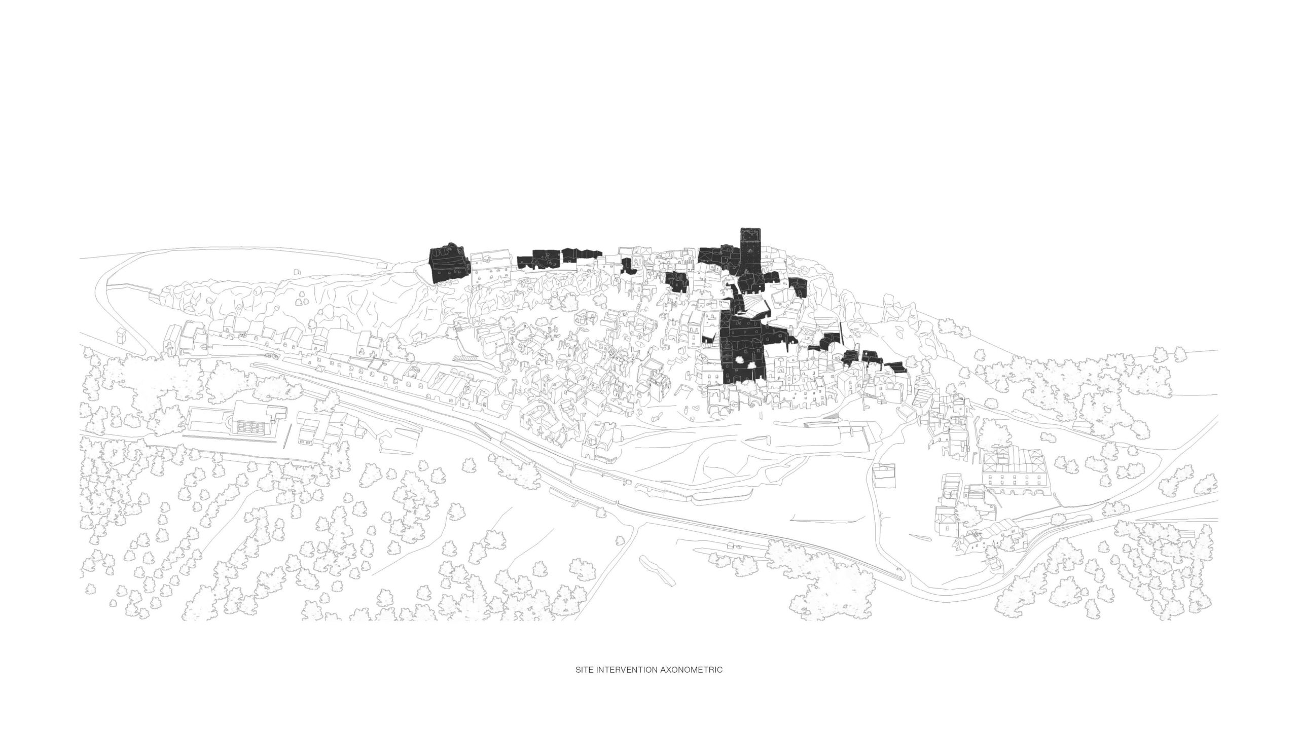 Unbuilt : TRACES - GHOST TOWN REFUGE, at Craco, Italy, by Claudio C. Araya, Yahya Abdullah 3