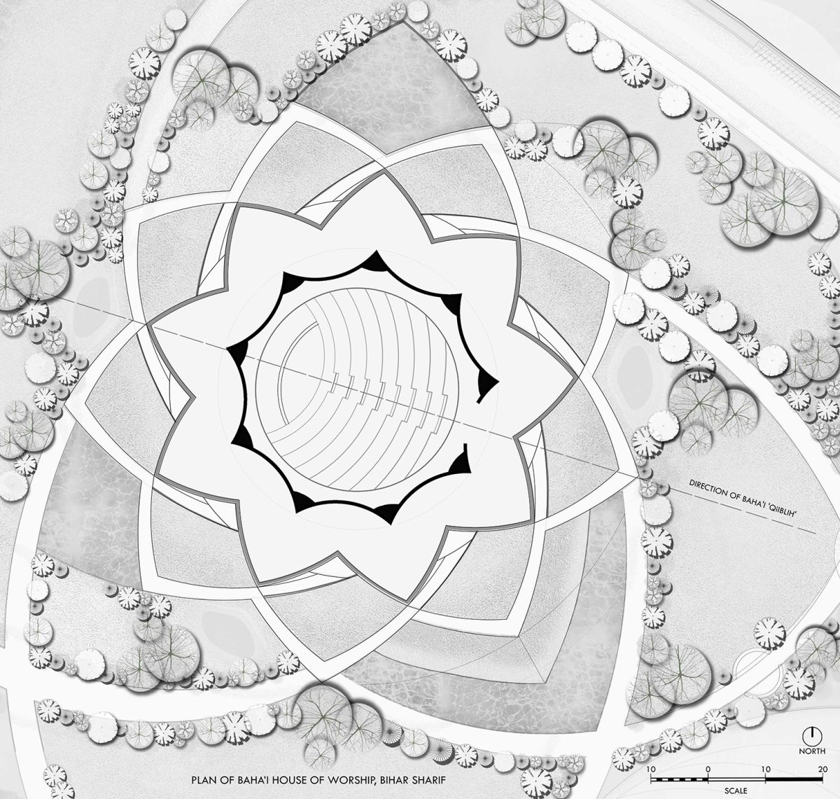 Baha'I Temple at Bihar, an award winning proposal by Spacematters 12