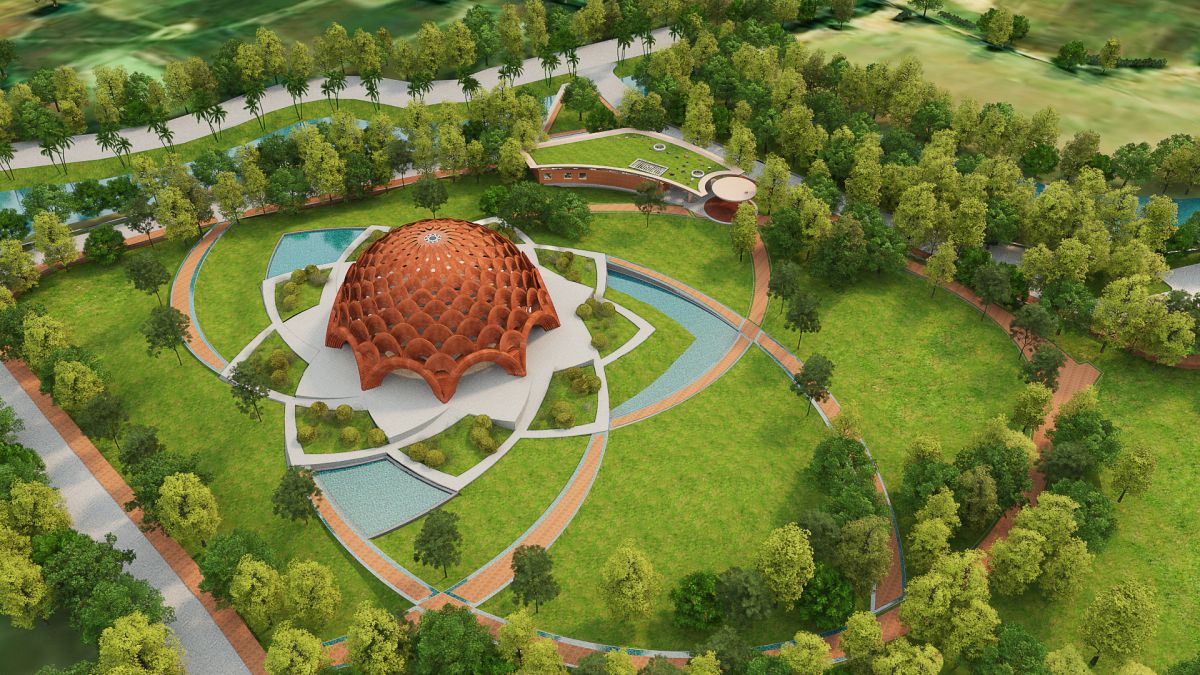 Award winning design: Baha'i temple, at Bihar, India, by Spacematters