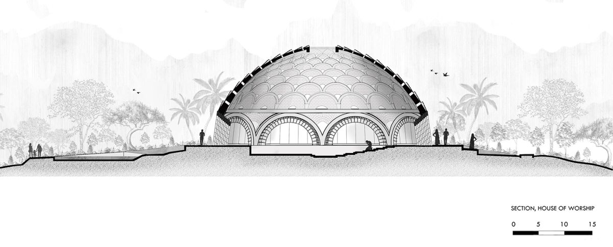 Baha'I Temple at Bihar, an award winning proposal by Spacematters 14