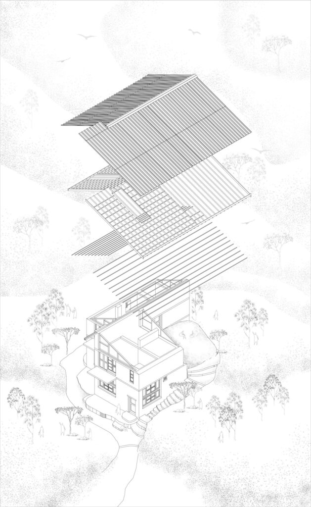 Exploded Isometric View of Someplace: A project in Manali by Put Your Hands Together