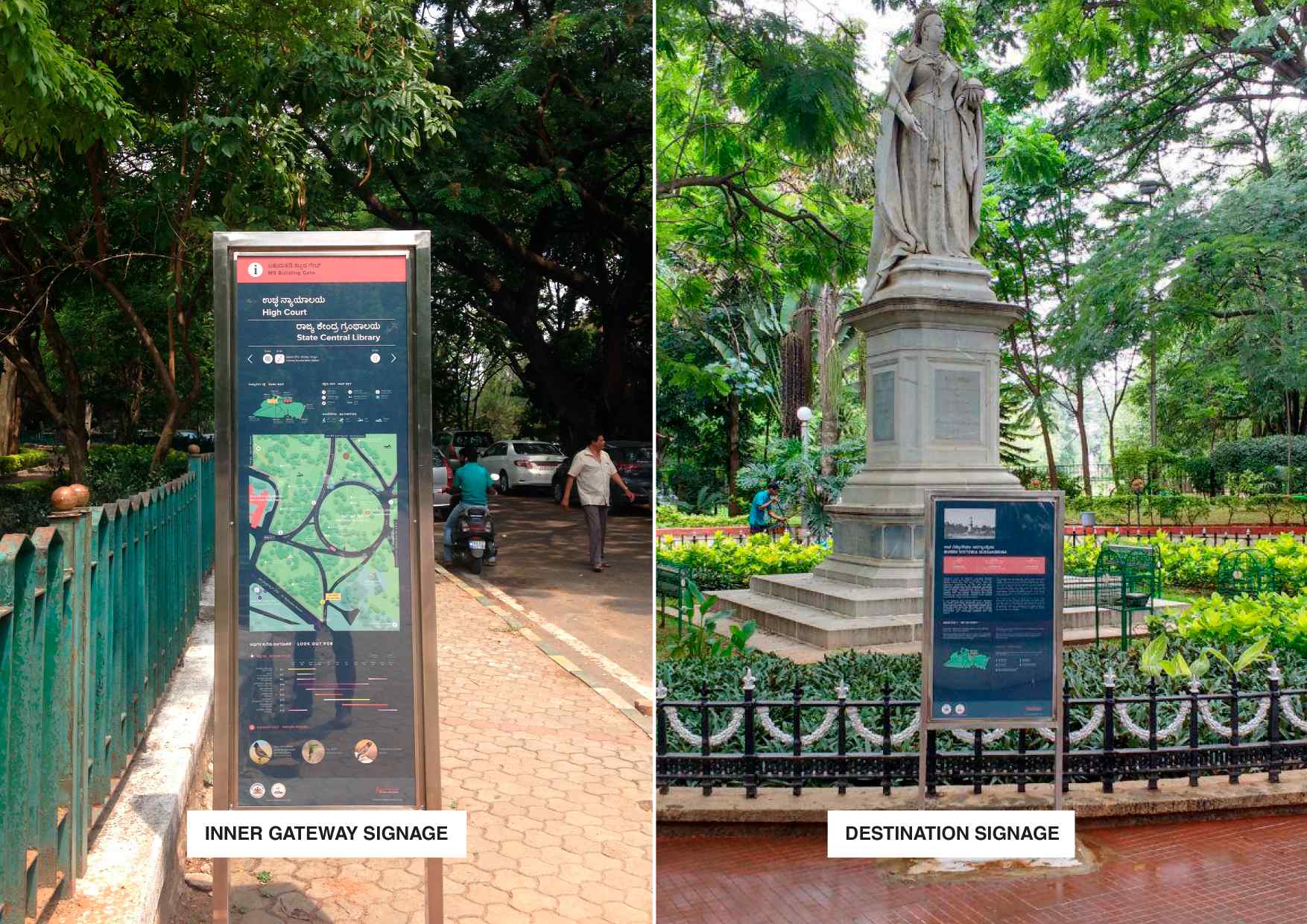 Way-finding and information signage at Cubbon Park, at Bengaluru by Sensing Local 3