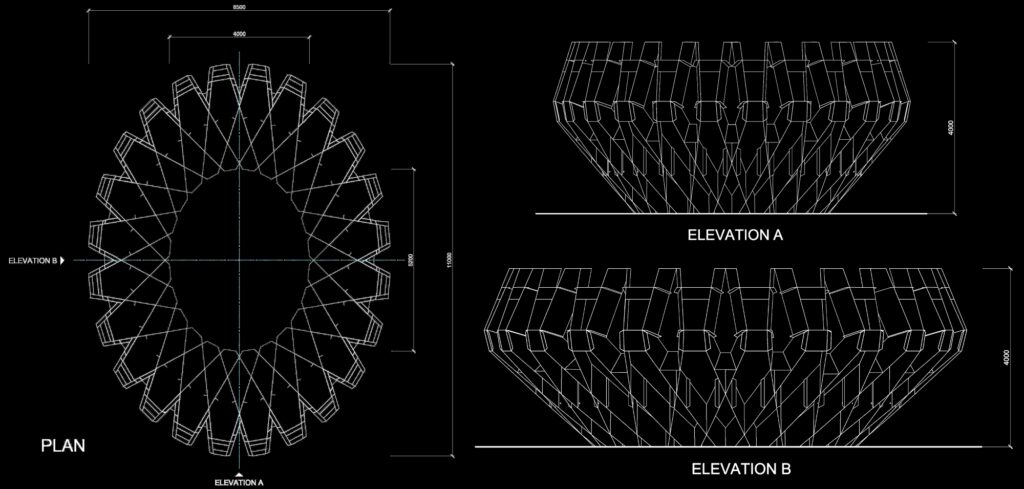 Oishi: An origami sculpture and pavilion at Kolkata, by ABID and Ankon Mitra 14