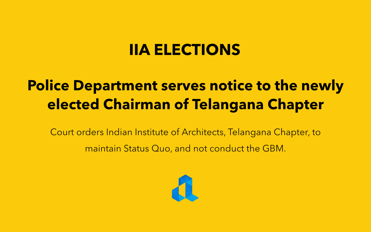 Indian Institute of architects Elections Court Order to Telangana Chapter