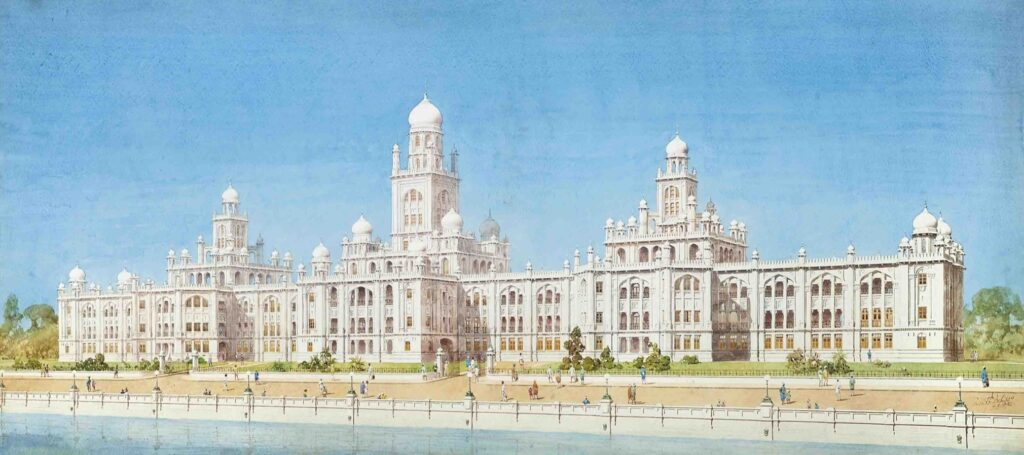 An illustration of the hospital signed by Vincent Jerome Esch, which was auctioned by Christie’s.  
© https://www.christies.com/lot/lot-vincent-jerome-esch-cvo-friba-architect-5480271/  
