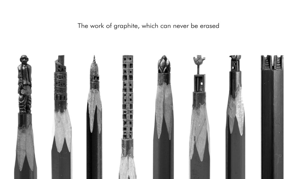 Carving Architecture into Graphite | Pencil Lead Carving 27