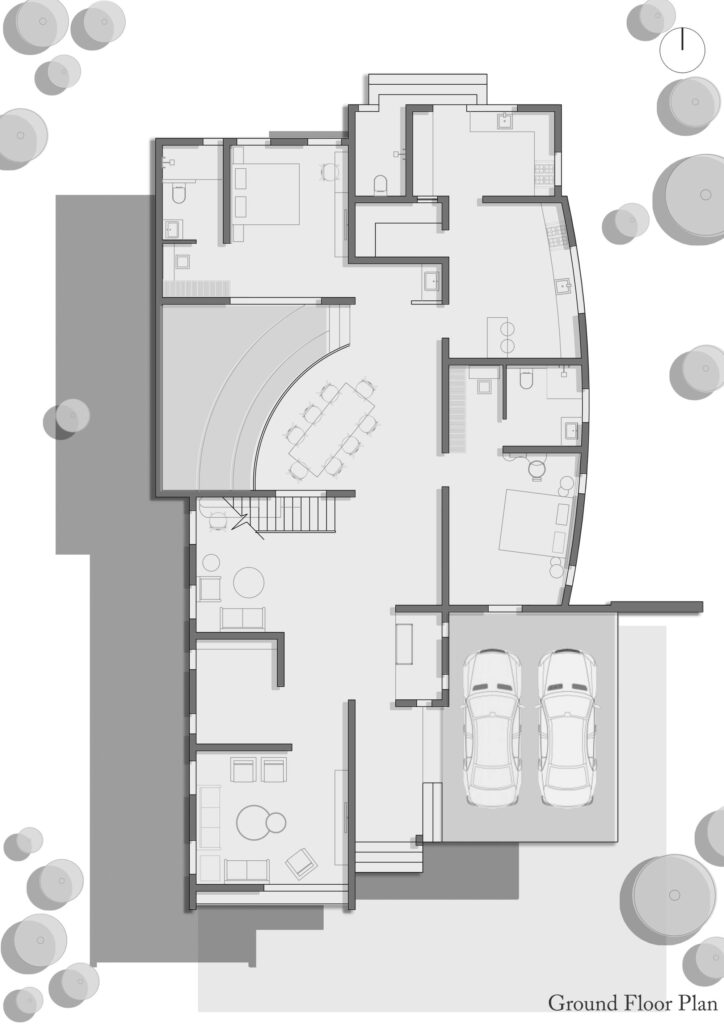 Ground floor plan of Eden Calicut, India, by Greenline Architects. Drawing by Greenline Architects