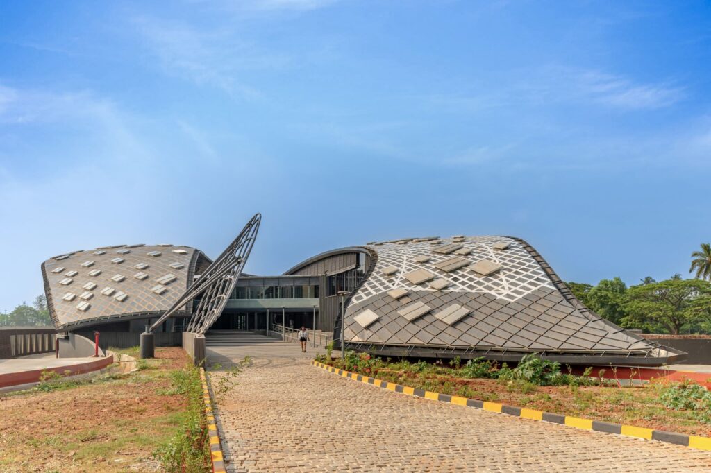 Entrance View of National Institute of Water Sports, Goa, by M:OFA Studio. Photograph by Vinay Panjwani