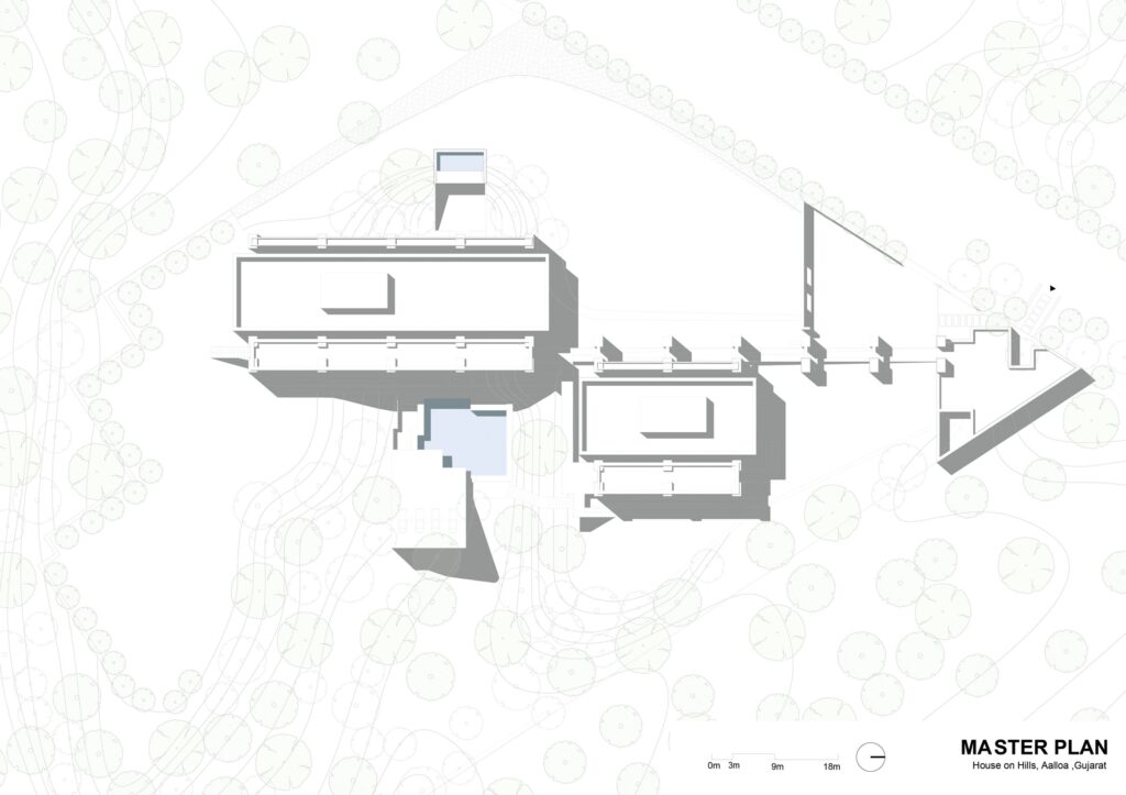 Master plan for Aalloa Hills Residence, Gandhinagar, Gujarat, India. Drawing by INI Design Studio