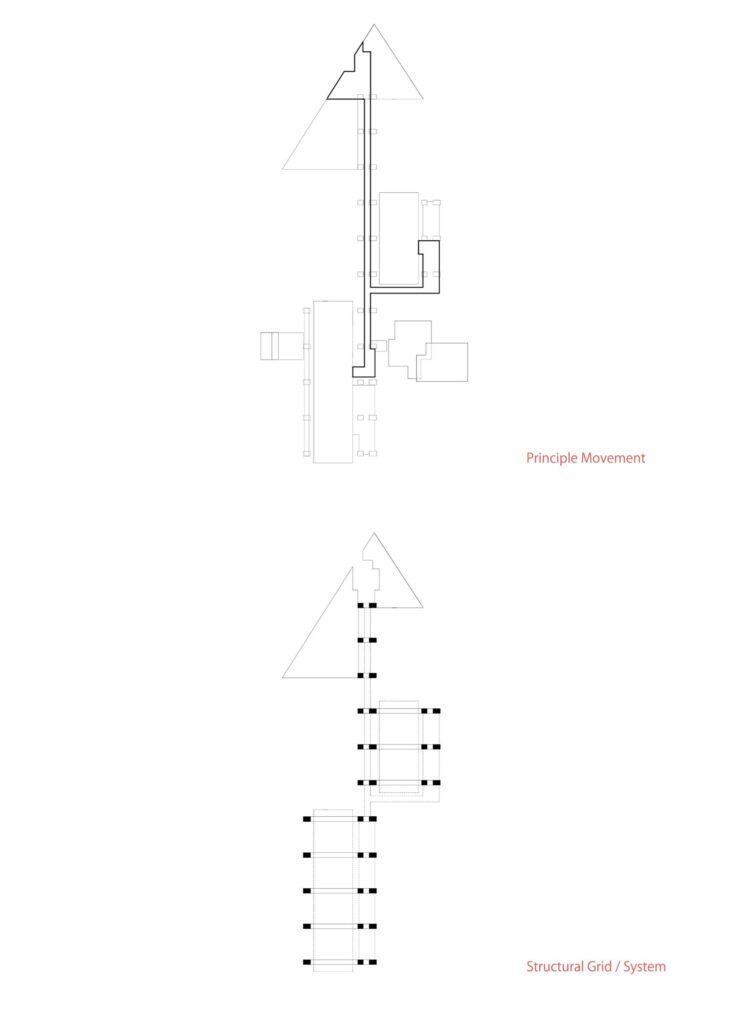 Schematic drawing for Aalloa Hills Residence, Gandhinagar, Gujarat, India. Drawing by INI Design Studio