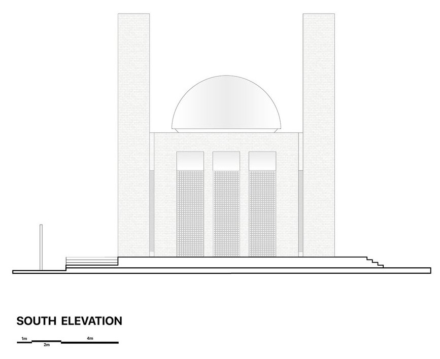 South Elevation, Bait-Ur-Raiyan Mosque, Madaripur, Bangladesh, by Cubeinside