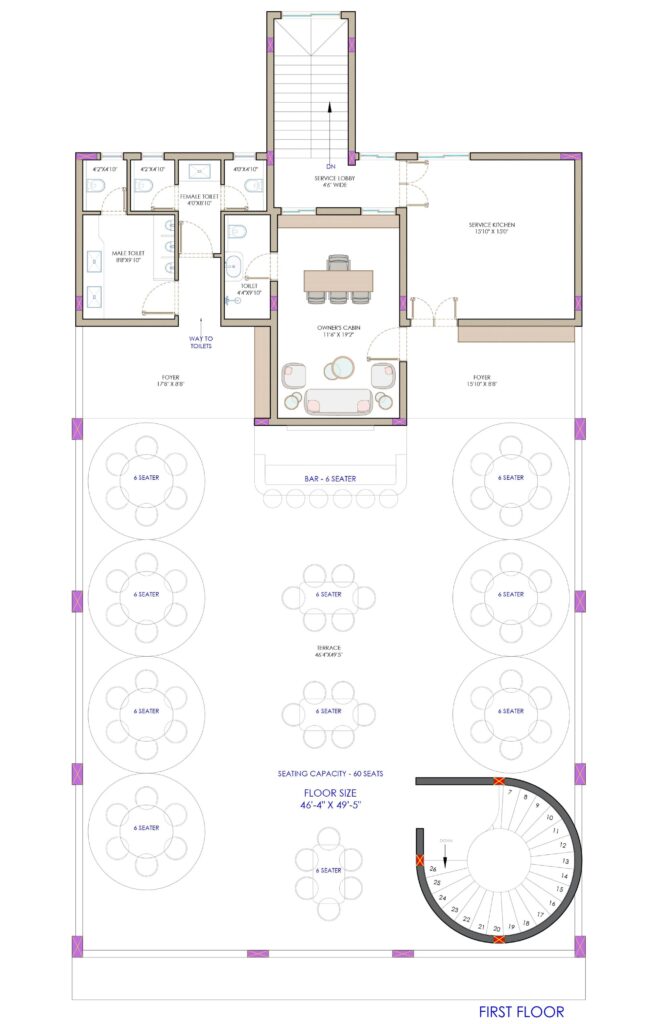 First floor plan, CAR-O-BAR by Imagine Design Studio. 