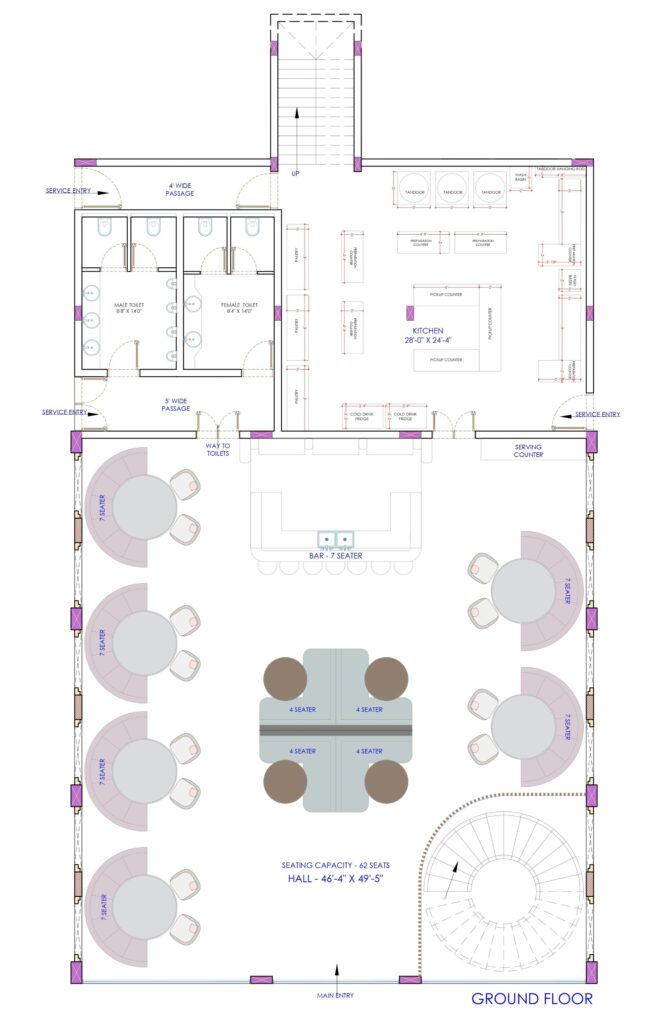 Ground floor plan, CAR-O-BAR by Imagine Design Studio. 