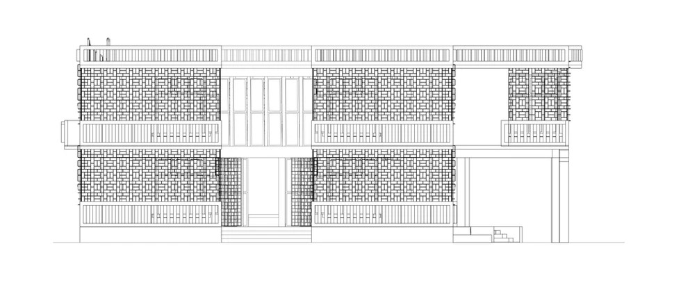 North Elevation, Hawladar Bari, Shibchar, Bangladesh, by Maruf Raihan.Works. 