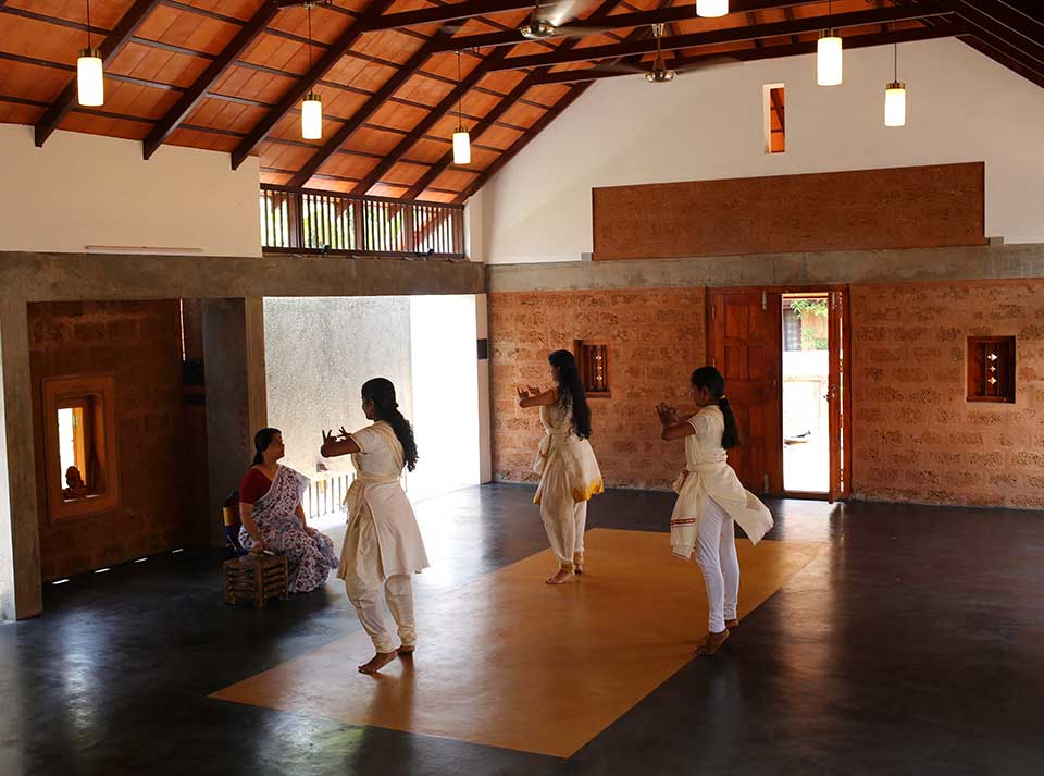 Interior view, Santham Dance School, Thrissur, Kerala, by DD Architects. Photographer: Manoj Parameshwaram 