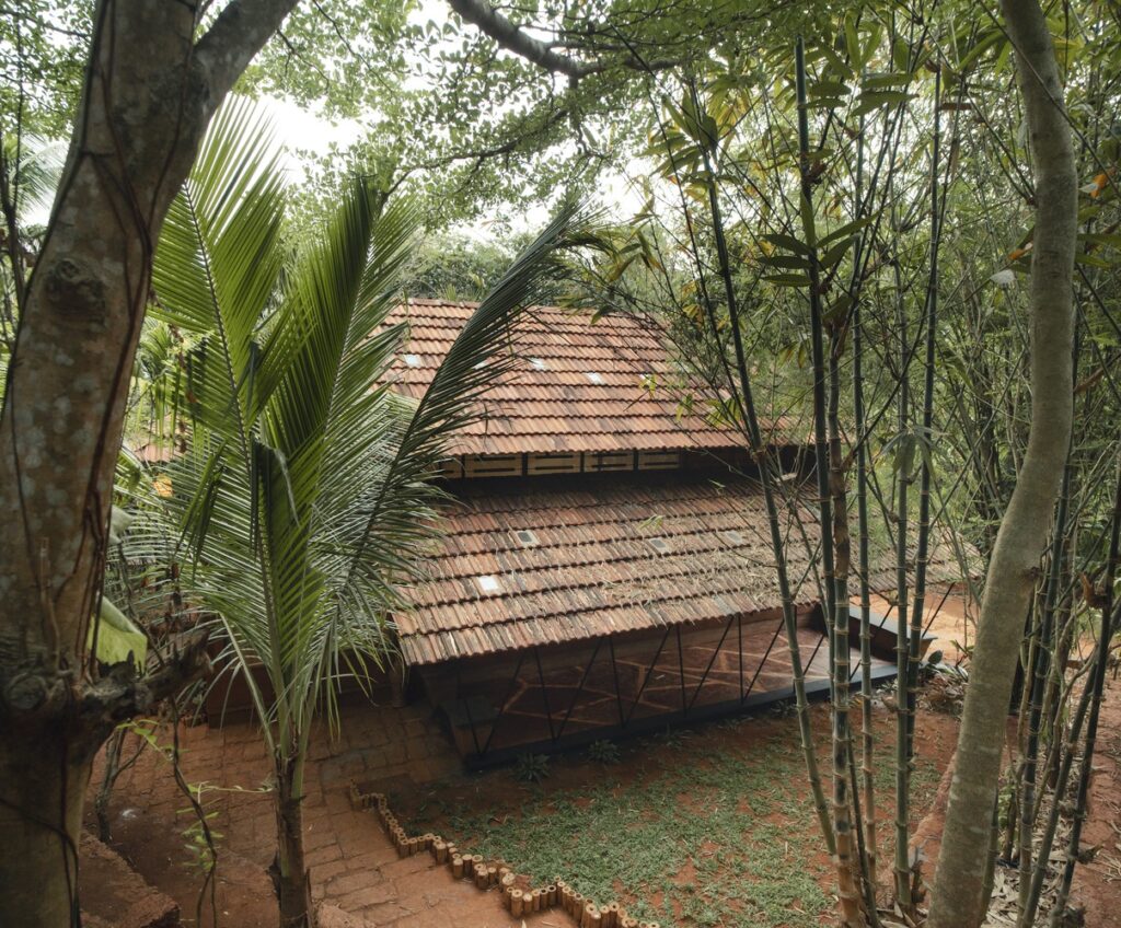 Exterior. Shwasam Multipurpose Hall, Aliparamba, Kerala, by ShriAbodes. Photographs: Jino Sam