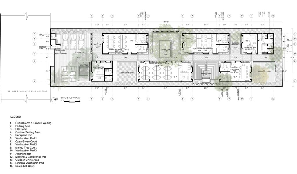 Ground Floor Plan, Teach for Bangladesh Office Building, Dhaka, Bangladesh, by Studio Dhaka. Photograph by Asif Salman