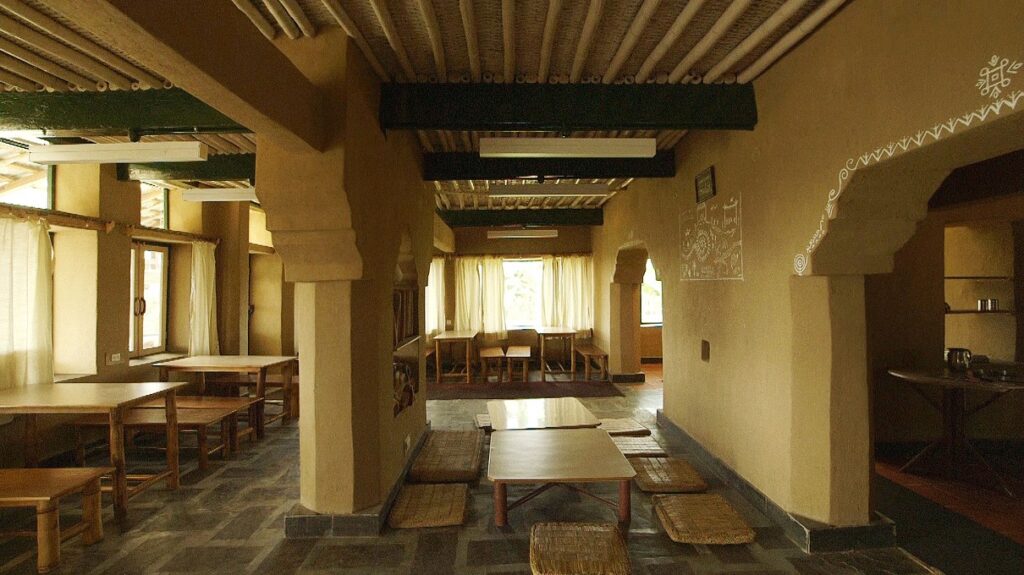 Dining Hall Interiors at Sambhaavnaa Institute of Public Policy and Politics, Kandwari. Photo courtesy of filmfreeway.com