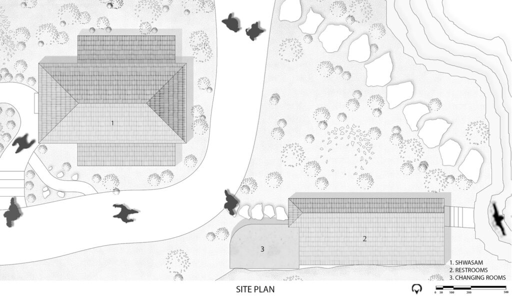 Site Plan. Shwasam Multipurpose Hall, Aliparamba, Kerala, by ShriAbodes.