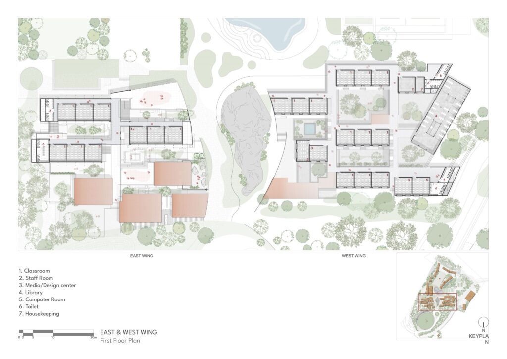 First Floor Plan, Sparkrill International School, Warangal, Telangana, by SJK Architects.