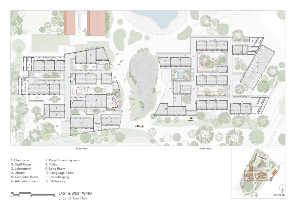 Ground Floor Plan, Sparkrill International School, Warangal, Telangana, by SJK Architects.