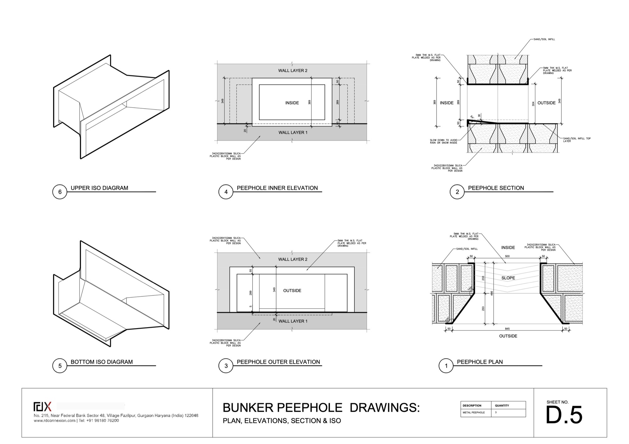 Bunker Peephole. Permanent Defense for the Indian Army, by R+D Studio. © R+D Studio