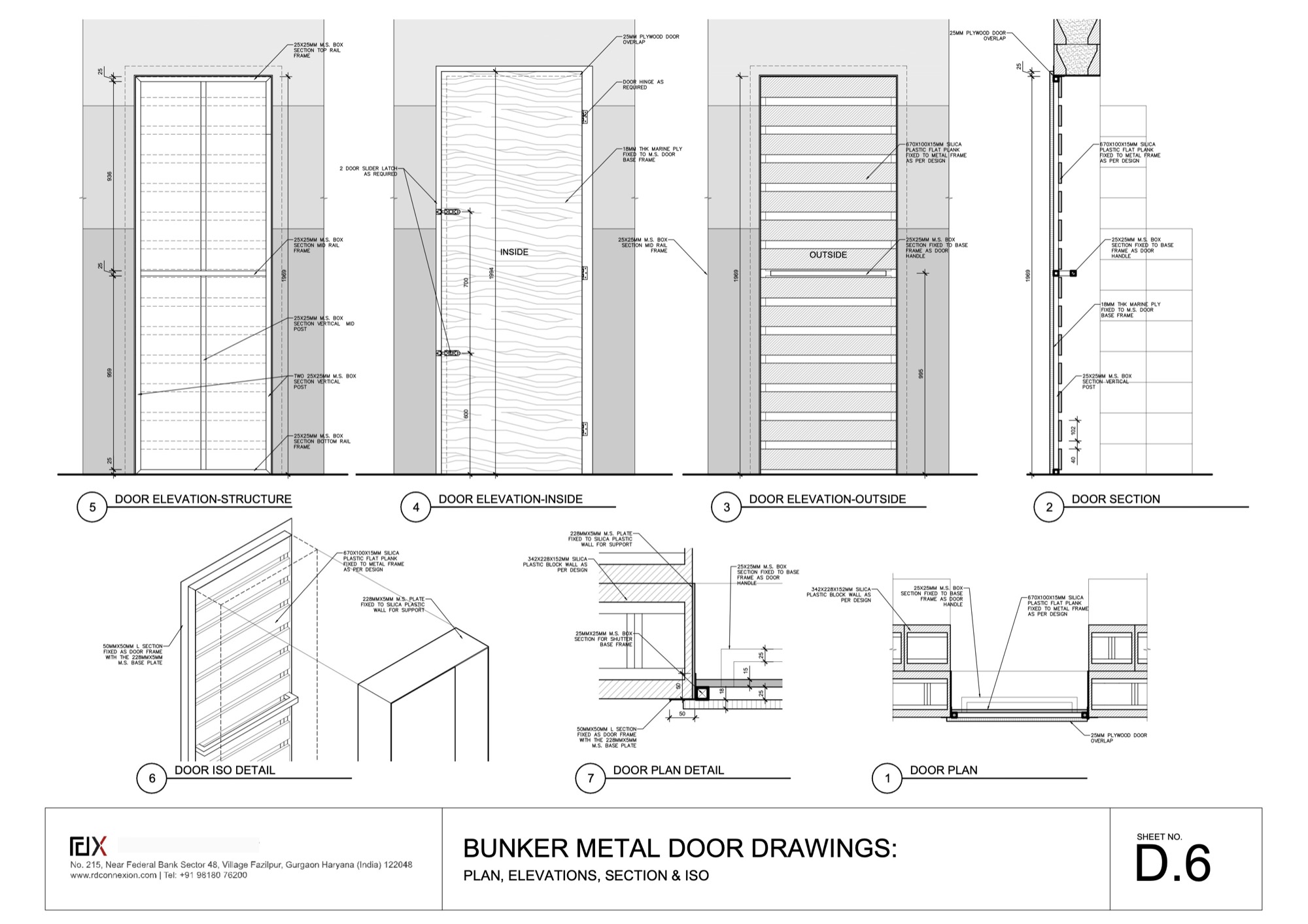 Bunker Metal Roof Drawing. Permanent Defense for the Indian Army, by R+D Studio. © R+D Studio