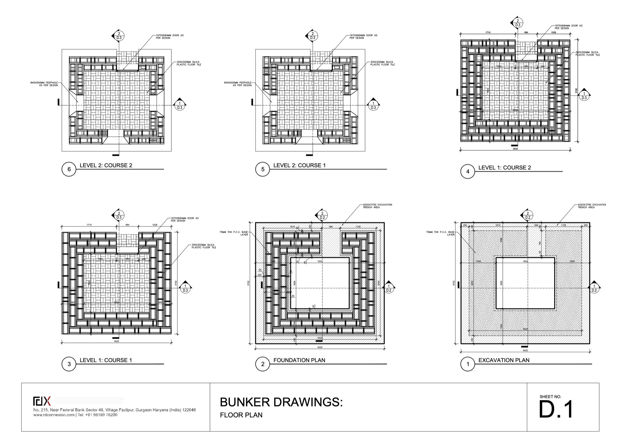 Bunker Floor Plan. Permanent Defense for the Indian Army, by R+D Studio. © R+D Studio