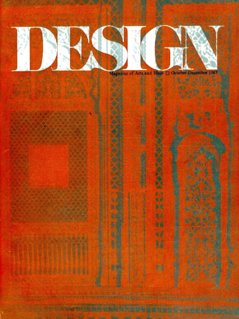 DESIGN magazine, 
October-December 1987. Courtesy of Sarbjit Bahga.