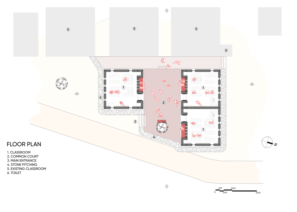 Floor Plan. Moving School, Kutch, Gujarat, India, by Henning Larsen, Mette Lange Architects, and Hunnarshala Foundation.