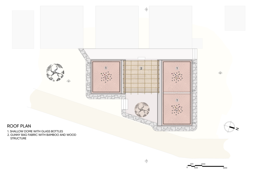 Roof Plan. Moving School, Kutch, Gujarat, India, by Henning Larsen, Mette Lange Architects, and Hunnarshala Foundation.