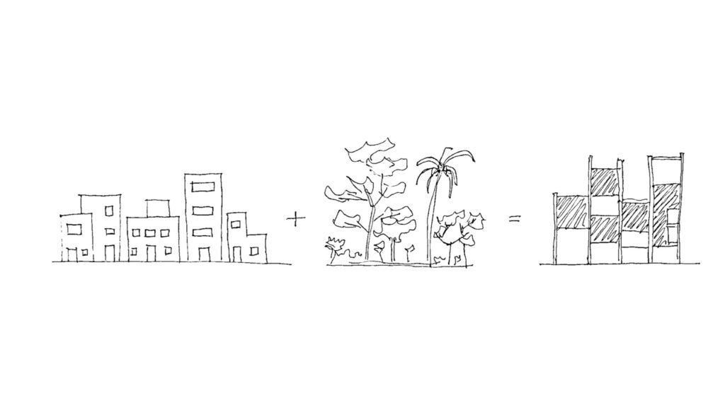 Sketch. Tetris Garden , Surat, India, by Roomoor