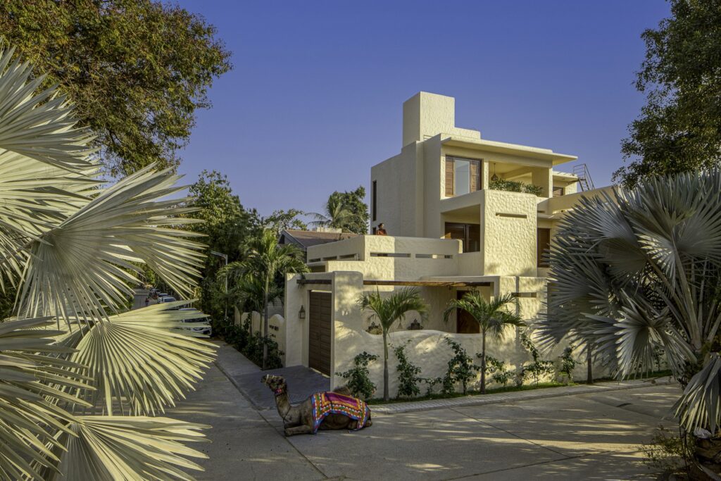 Exterior. Casa Aum, Ahmedabad, India, by Mistry Architects. Photograph by Umang Shah