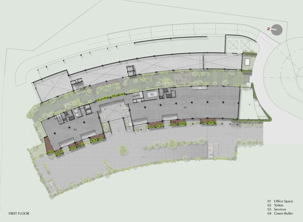 First floor Plan, Malabar Headquarters, Calicut, Kerala, by Stapati