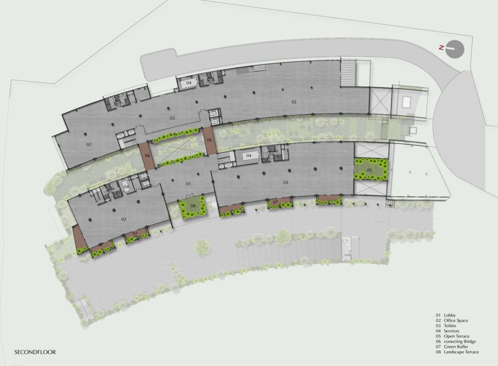 Second floor Plan, Malabar Headquarters, Calicut, Kerala, by Stapati