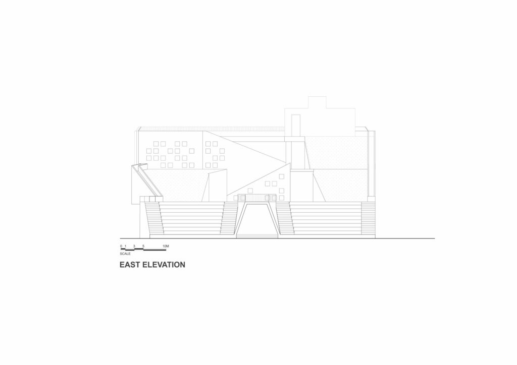 East Elevation. Sangam Elementary School. SferaBlu Architects,