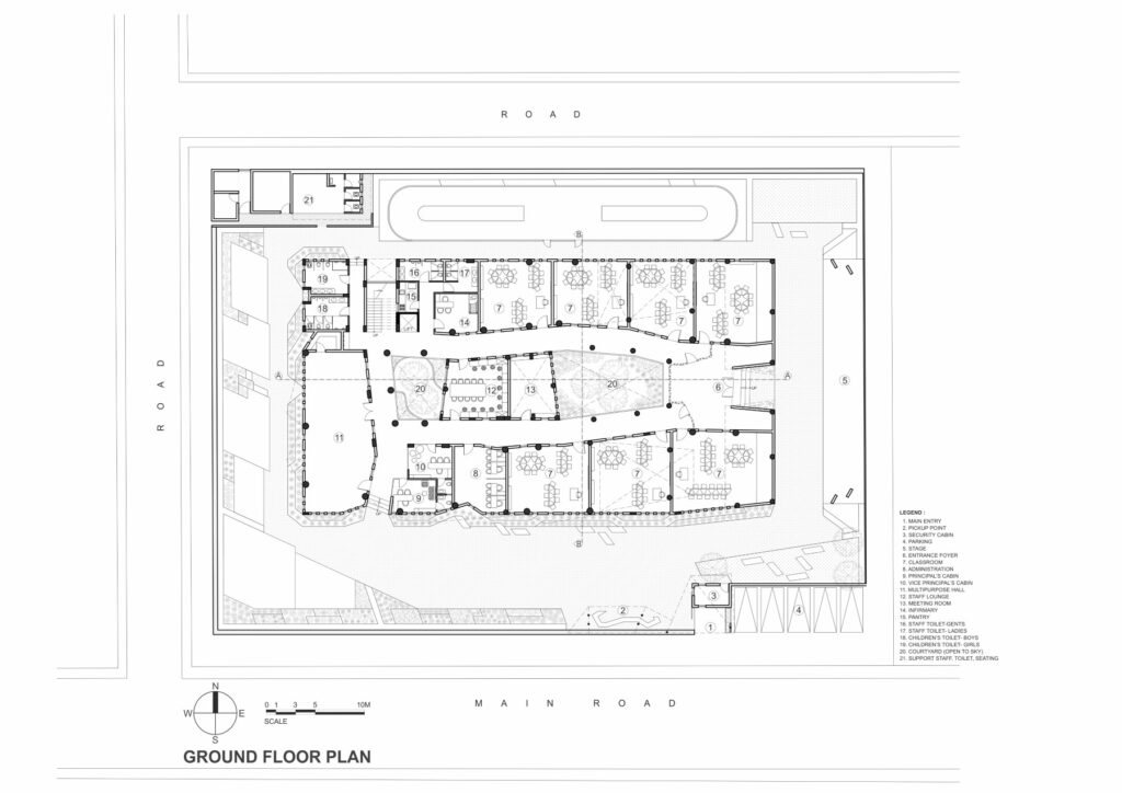 Ground Floor Plan. Sangam Elementary School. SferaBlu Architects