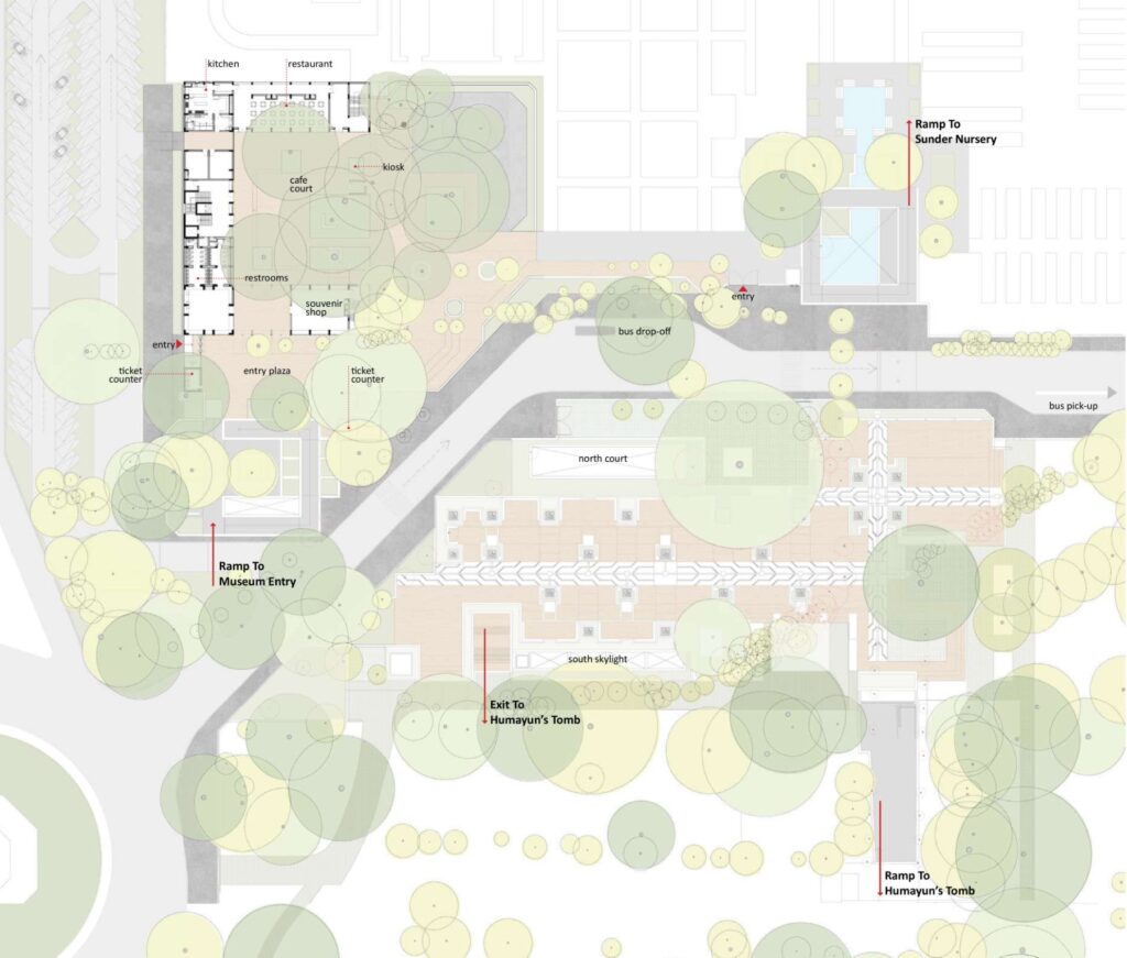 Plaza Level Plan. Humayun’s Tomb Site Museum, New Delhi, by vir.mueller architects. Drawings by vir.mueller architects