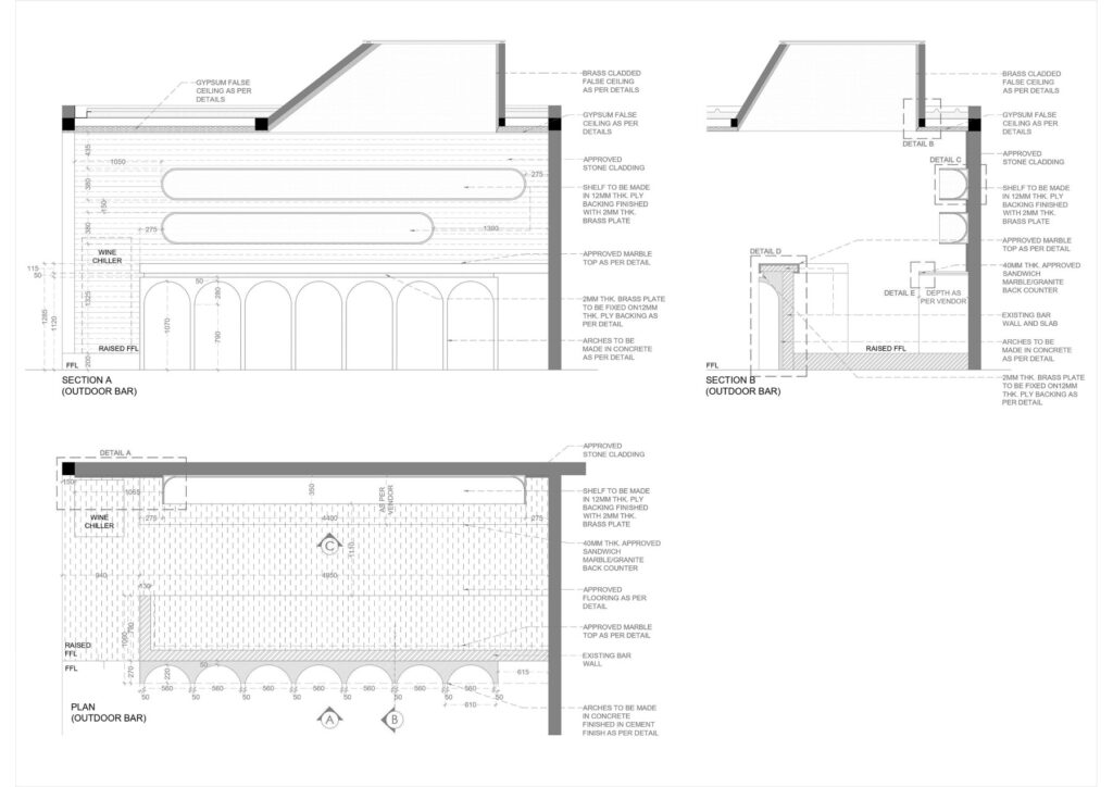 Outdoor Bar Elevation 01, Notorious, Jalandhar, Punjab, by Studio Dashline