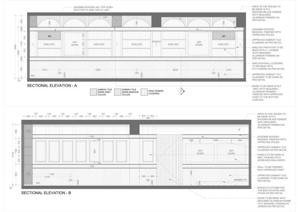 Speakeasy Elevation 01, Notorious, Jalandhar, Punjab, by Studio Dashline