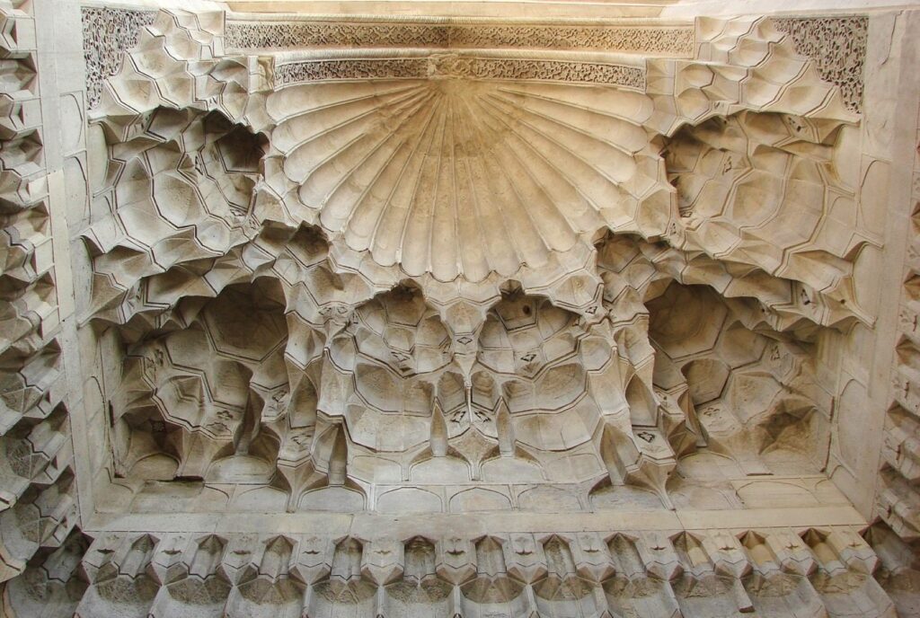 A well-crafted ceiling detail in the Shirvanshahs Palace. © Suneet Paul