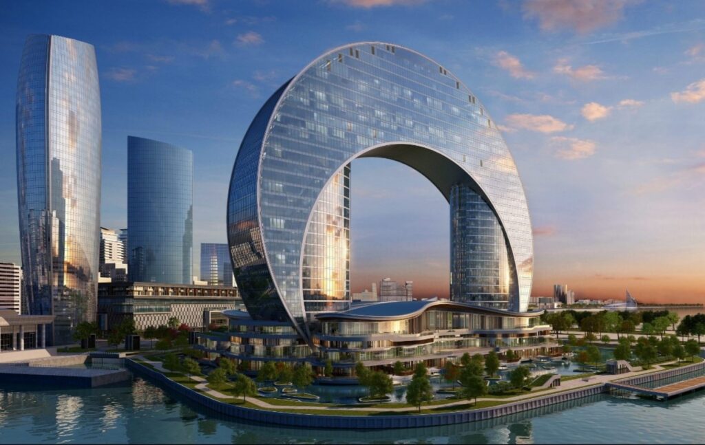 The contemporary Baku Crescent Bay development along the Caspian Sea. Source: DSA Architects International website