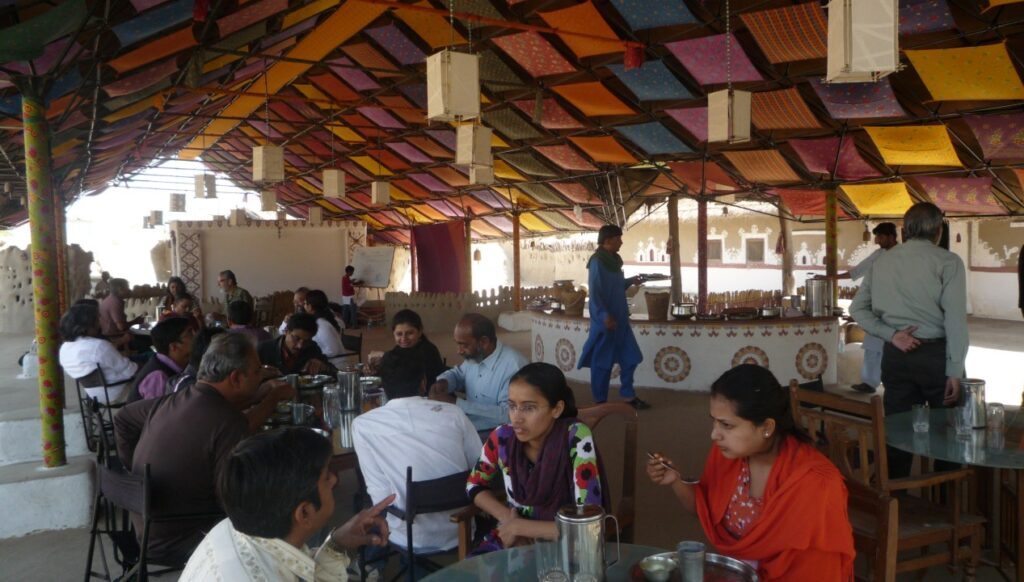 Cooling, not Air-Conditioning. Shaam-e-Sarhad (Sunset at the Border) Village Resort, Kutch, Gujarat, designed by Hunnarshala Fundation. Photo courtesy of Vinod Gupta